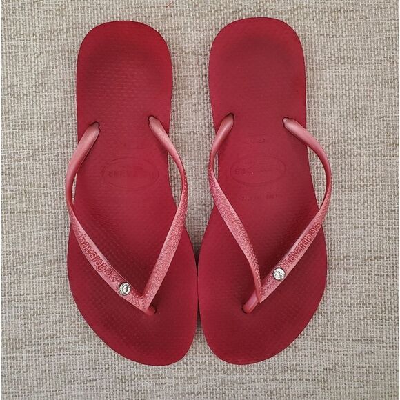 Havaianas Slim Crystal Flip Flops Sz 7/8 - Picture 4 of 12